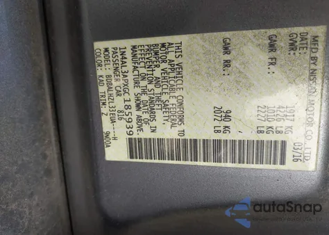 2016 Nissan Altima from USA, damaged, VIN 1N4AL3ATXGC185939